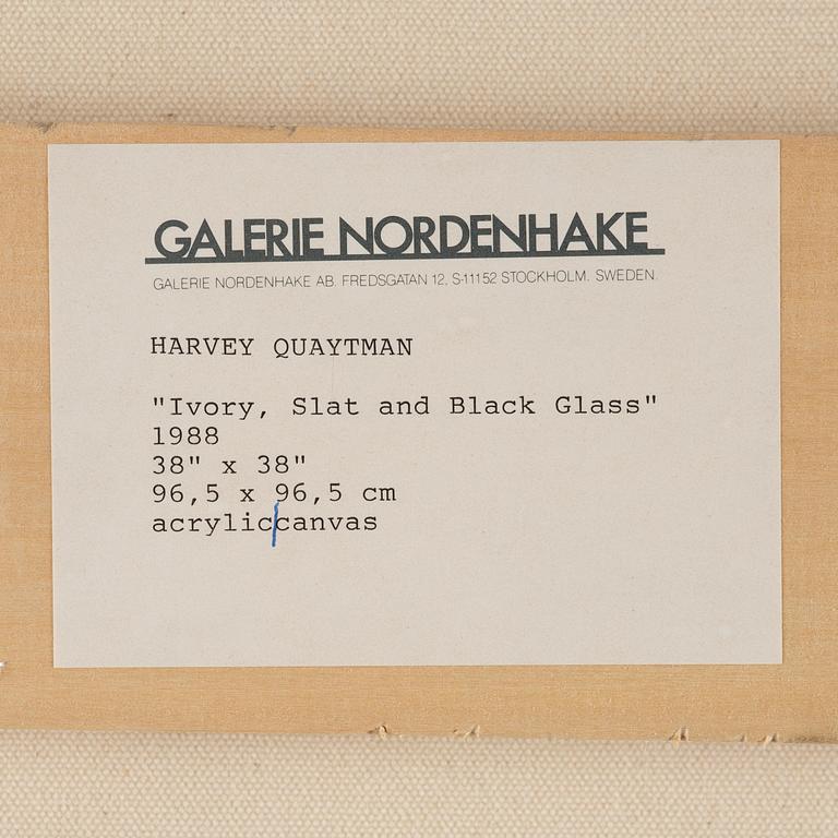 Harvey Quaytman, "Ivory, Slat and Black Glass".