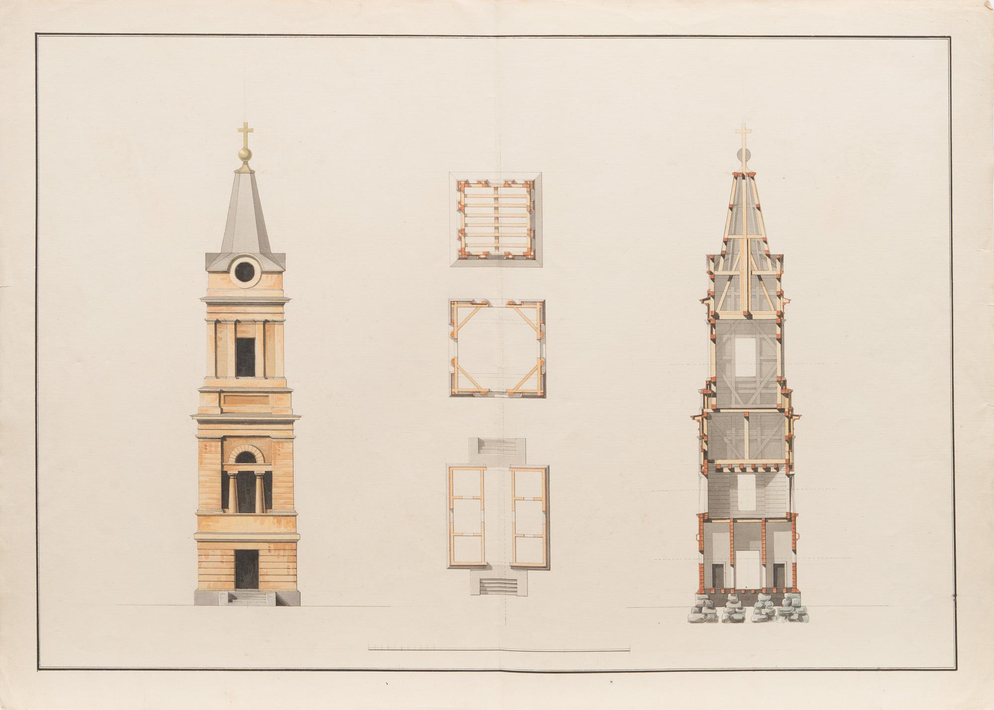 AKVARELLER/RITNINGAR, 3 st. tillskrivan Carl Ludwig Engel (1778-1840), ej signerade.