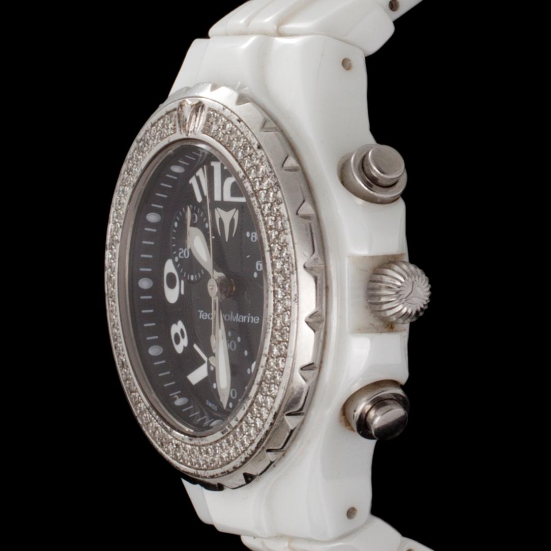 TECHNOMARINE, TechnoDiamond Chrono Ceramique, chronograph, wristwatch, 38,5 mm,