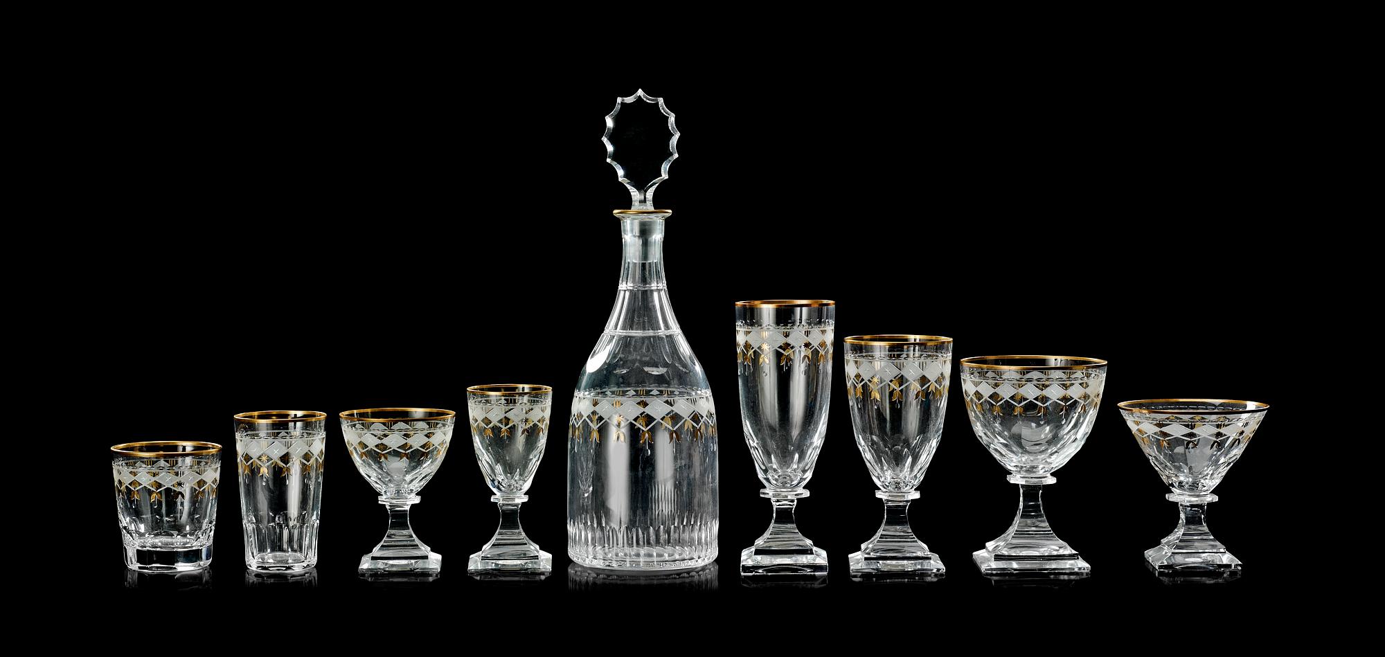 GLASSERVIS, 62 delar. Kosta "Junior", 1900-tal.