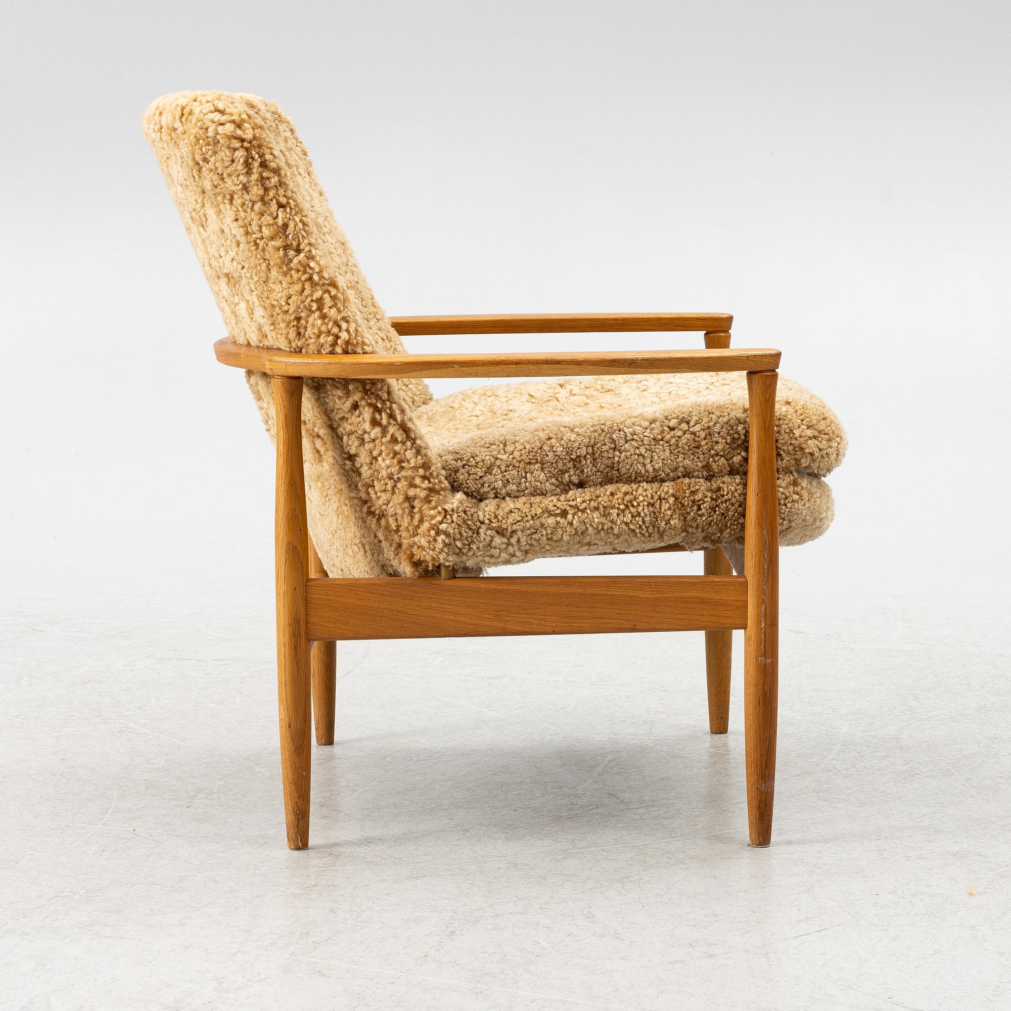 Armchair, sheepskin, mid-20th century.