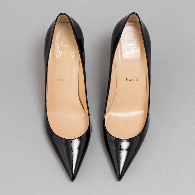 CHRISTIAN LOUBOUTIN, a pair of patent leather high heel shoes, size 38.