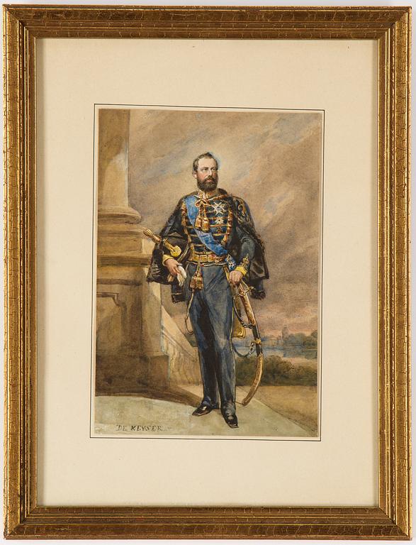 Nicaise de Keyser, watercolours, 2, signed.