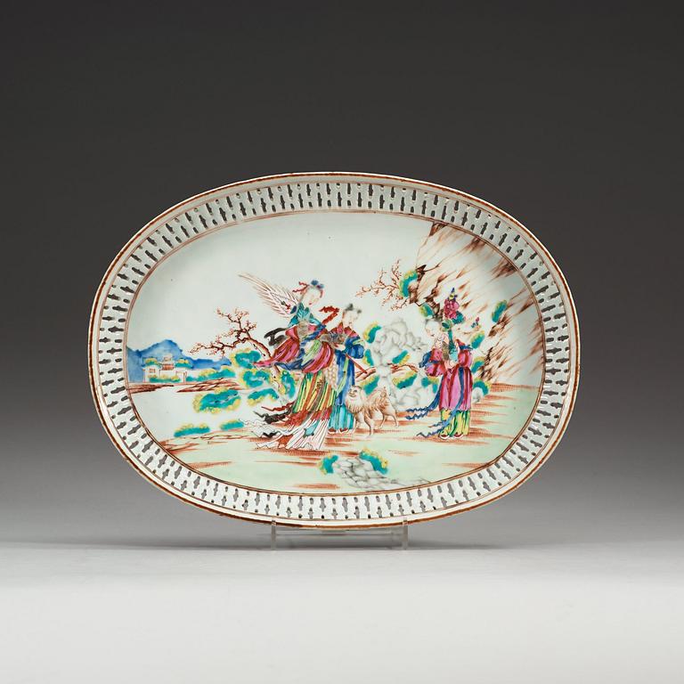 BRICKA, kompaniporslin. Qing dynastin, Qianlong (1736-95).