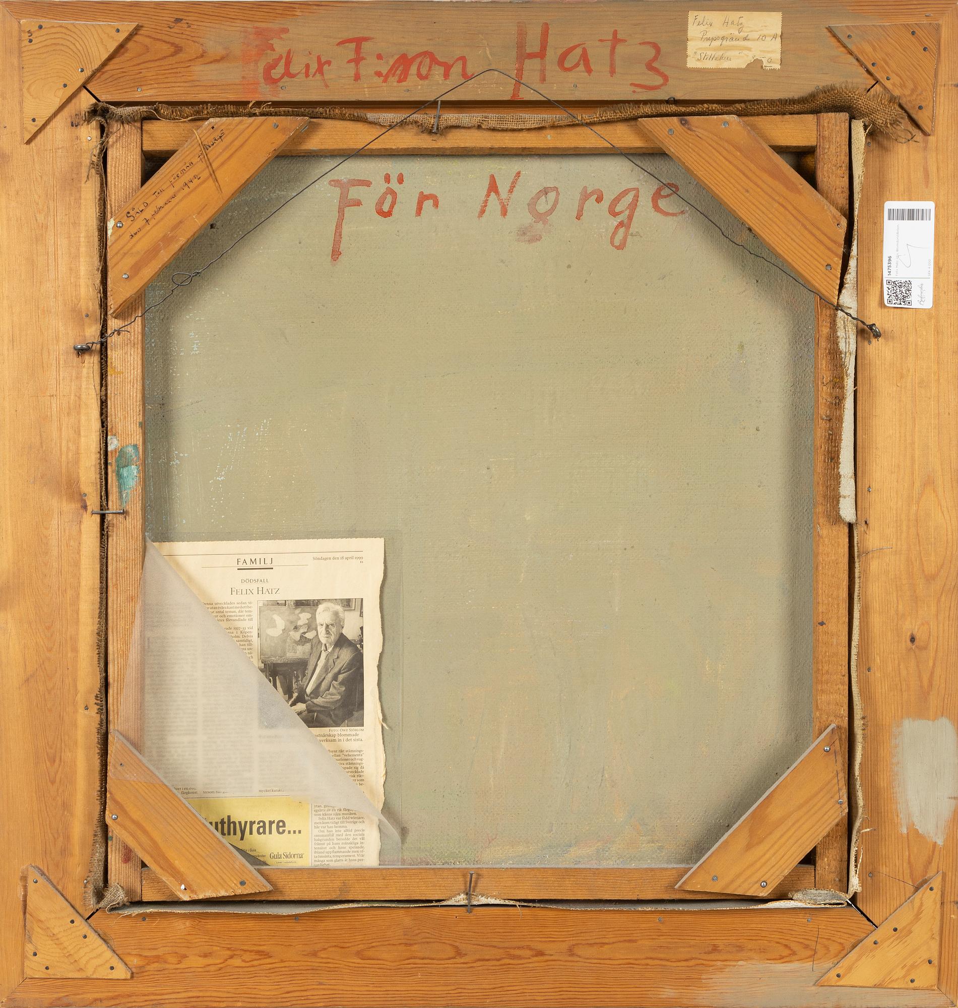 Felix Hatz, olja på duk, signerad.