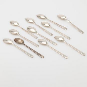 Teaspoons, 11 pcs, Hugo Strömdahl, Stockholm, 1956-1962.
