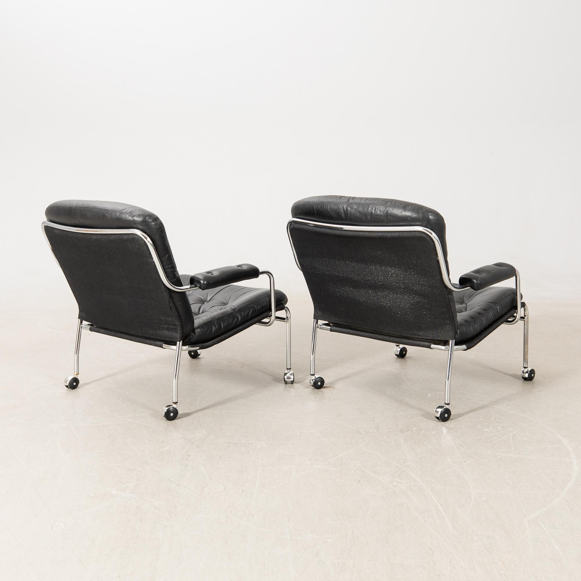 Pethrus Lindlöf, armchairs, a pair, "Eva", AB Lindlöfs Möbler, Lammhult, 1970s.
