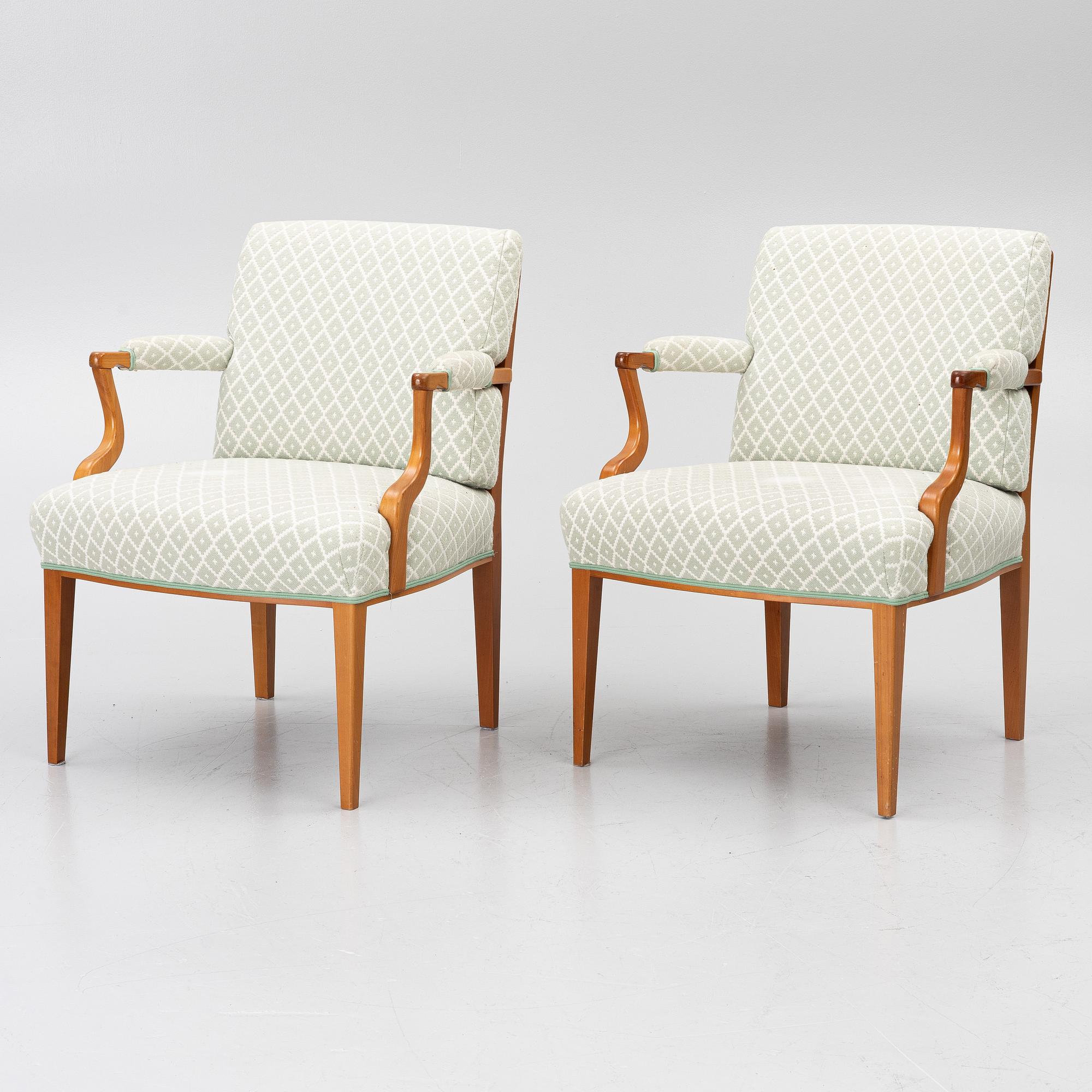 Josef Frank, a pair of model 969 armchairs, Svenskt Tenn.