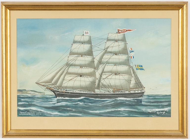 Ship portrait, "Gerda" of Mollösund.