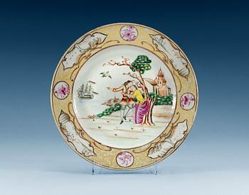 1615. A 'European Subject' dinner plate, Qing dynasty, Qianlong (1736-95).