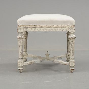 TABURETT, gustaviansk stil/barockstil, sent 1800-tal.