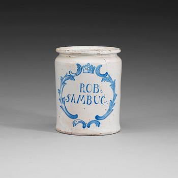 687. A Swedish faience jar, Rörstrand 1764.