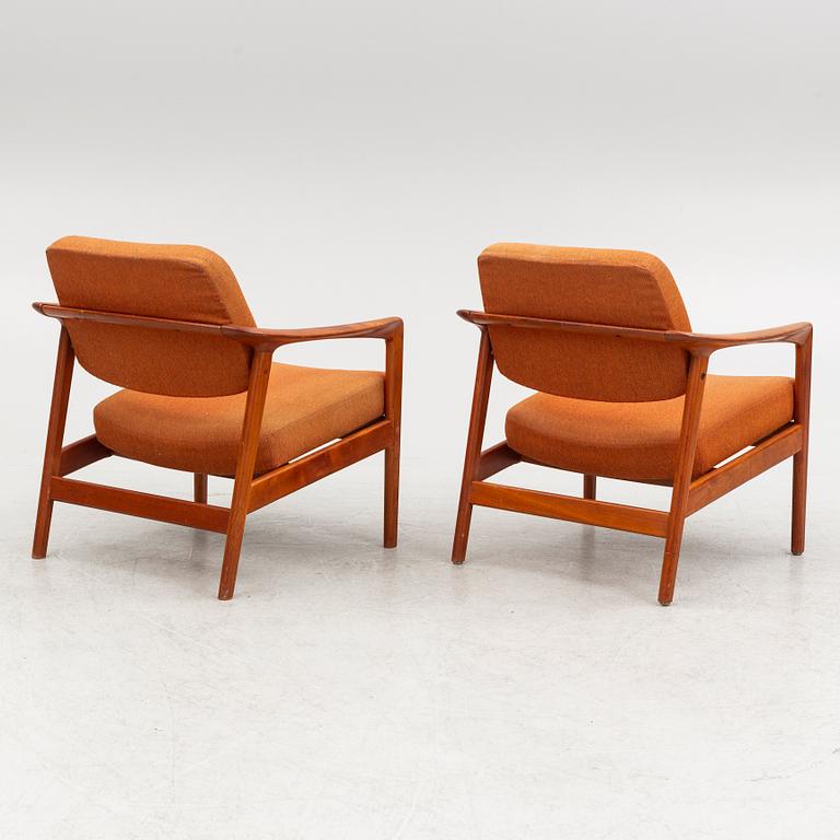 Folke Ohlsson, a pair of "Ascot" armchairs, Dux, Sweden, 1960's.