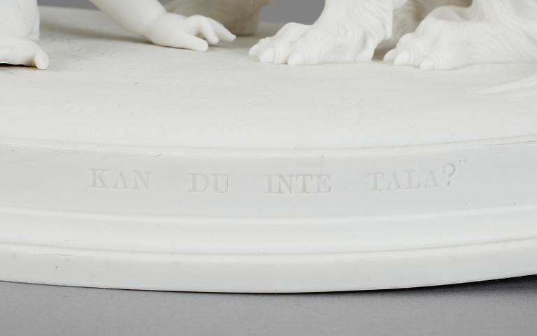 FIGURIN, parian. Gustafsberg "Kan du inte tala" (1882-1925).