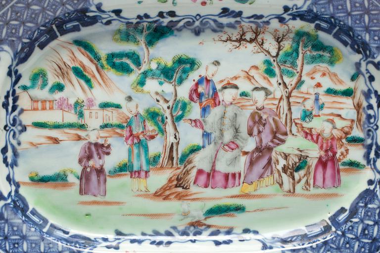 STEKFAT, ett par, porslin. Kina, Qianlong(1736-1795).