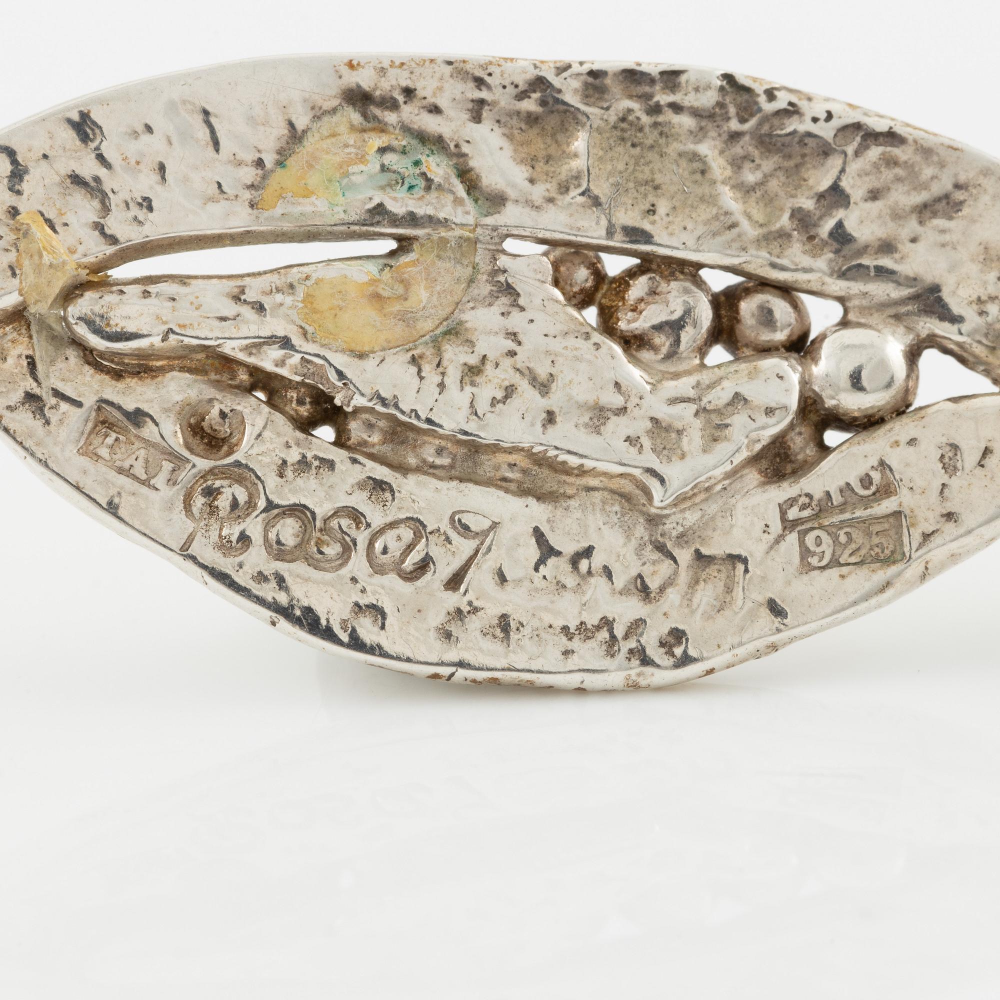 Rosa Taikon, a pair of sterling silver earrings, Stockholm, 1998.