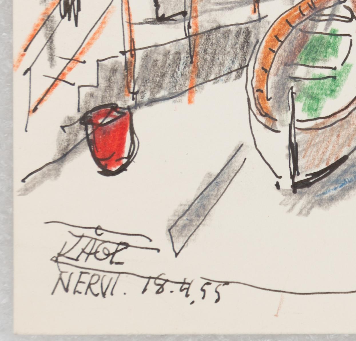 Wilhelm Kåge, a set of eight drawings, signed and dated 1905 and 1955 respectively.