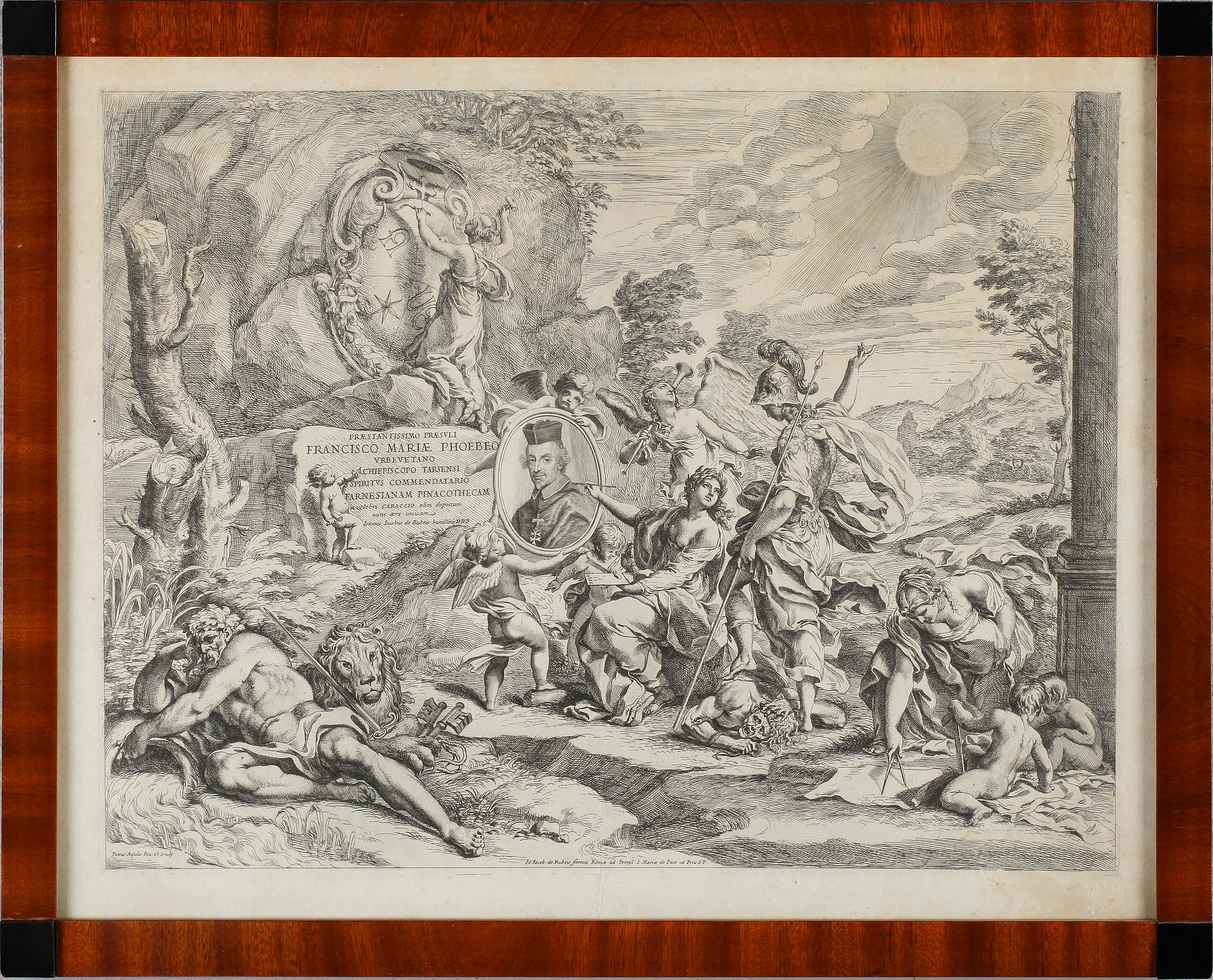 PIETRO AQUILA, efter, kopparstick, 1600-/1700-tal.