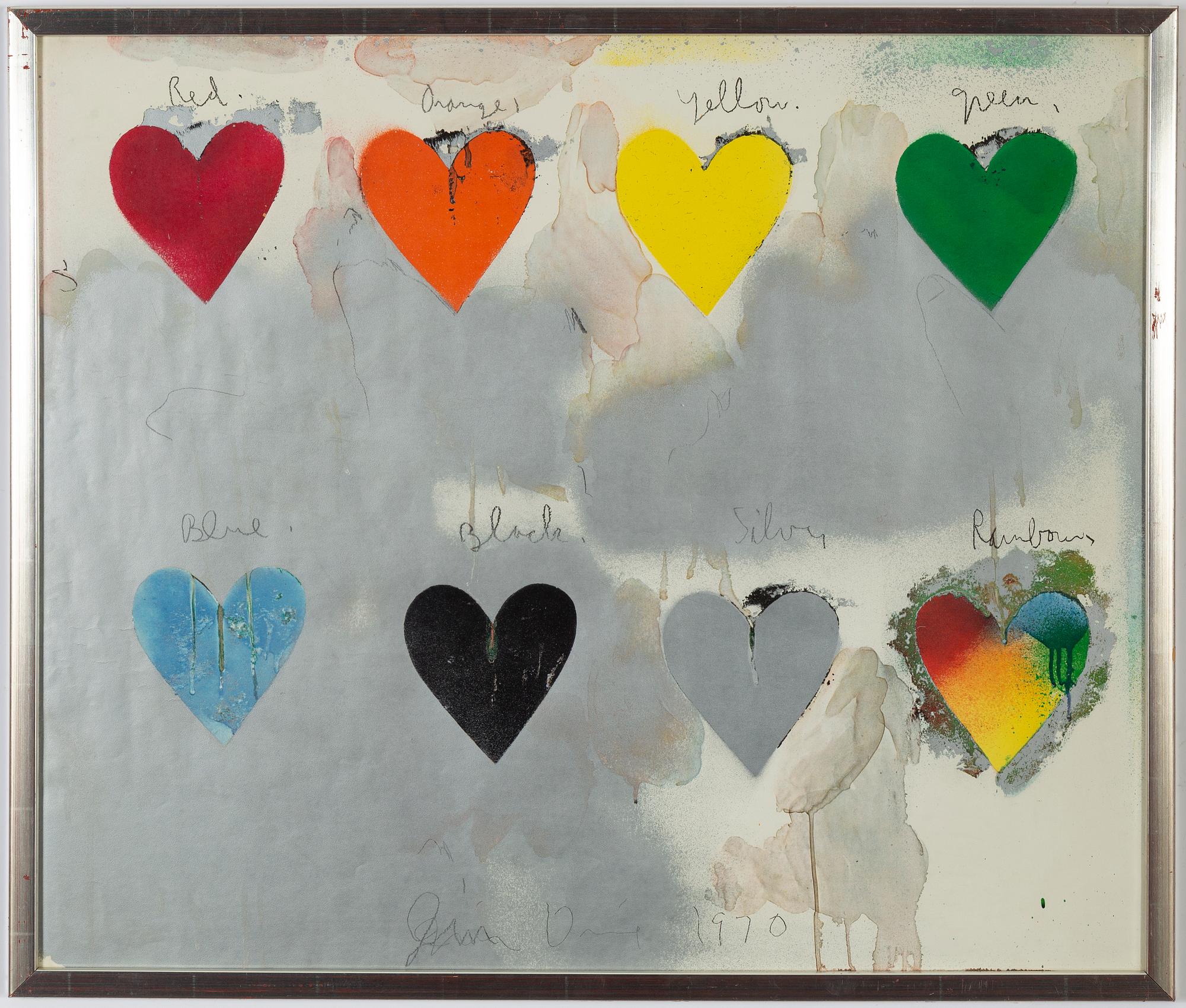 Jim Dine, färgoffset och serigrafi, signerad och daterad i trycket.
