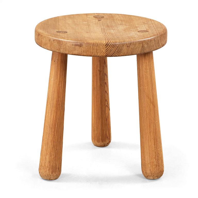 Axel Einar Hjorth, an 'Utö' pine stool, Nordiska Kompaniet, Sweden 1930's.