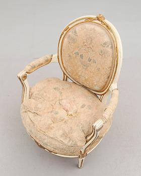 KARMSTOL, gustaviansk, 1700-talets slut.