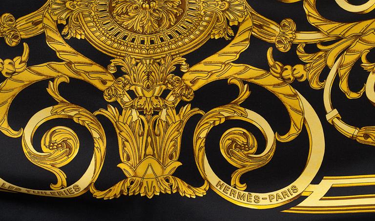 SCARF, siden, "Les Tuileries"signerad J. Metz, Hermés.