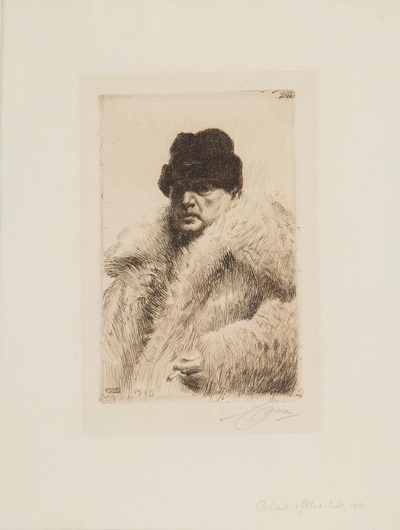 ANDERS ZORN, etching, 1916, signed in pencil.