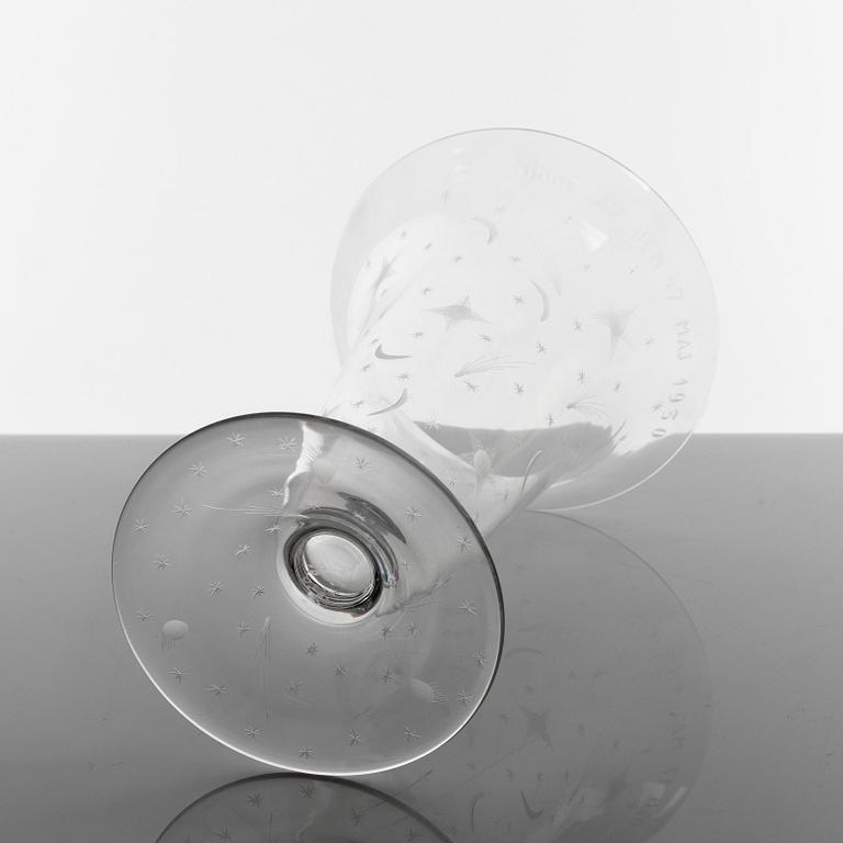 Edward Hald, vas, glas, "Stjärnhimmelsmönstret", Orrefors 1929.