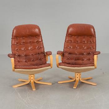FÅTÖLJER, ett par "Mona Roto", Sam Larsson, Dux, 1970-tal.