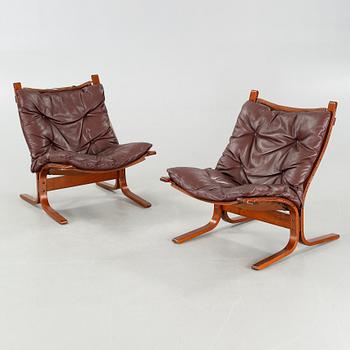 A pair of lounge chair på Ingmar Relling, model "Siesta", Westnofa, from the latter half of the 20th century.