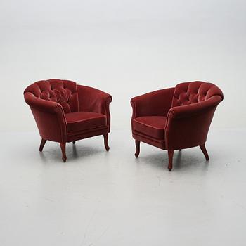 FÅTÖLJER, ett par, Bröderna Andersson, 1900-talets andra hälft.