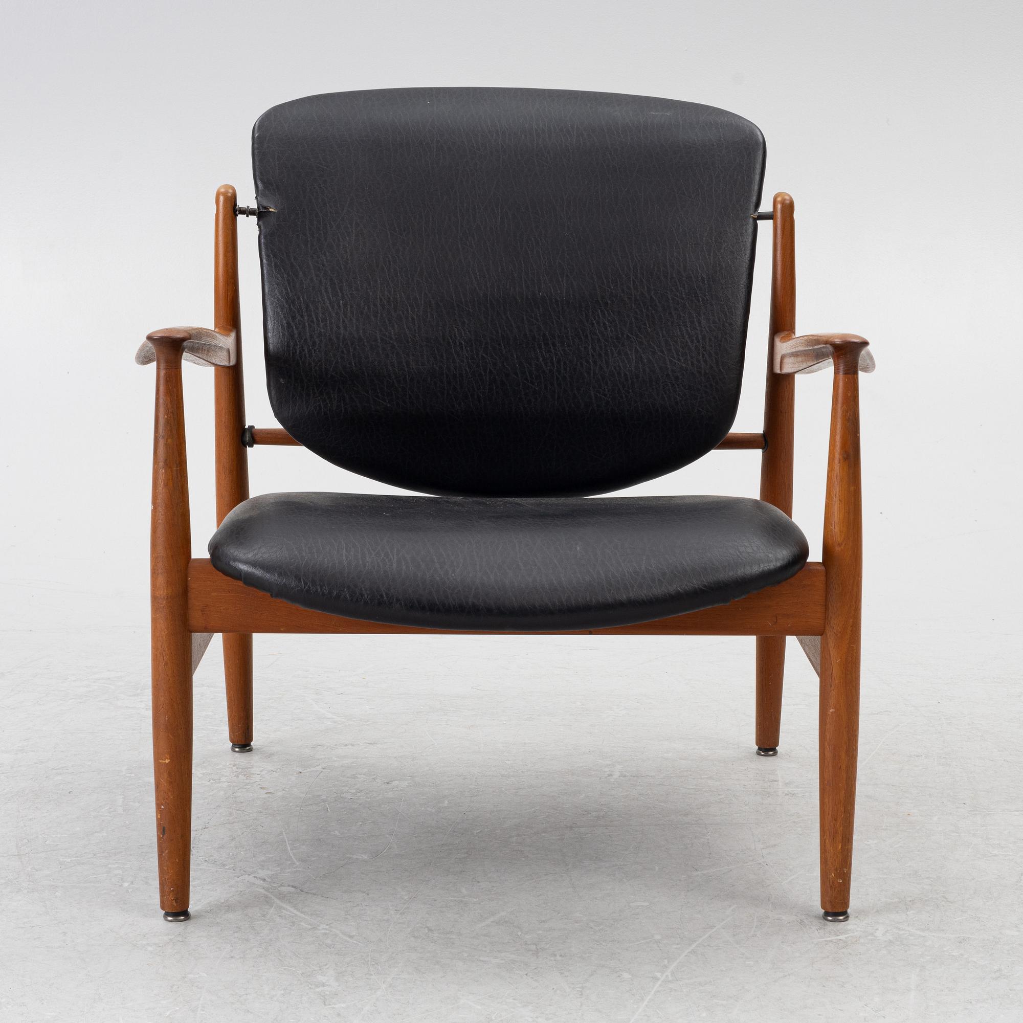 Finn Juhl, A 'FD 136' easy chair, France & Daverkosen, Denmark 1950s.