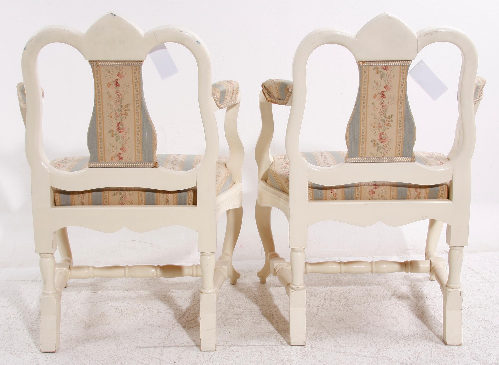 ARMLÄNSTOLAR, ett par, rokokostil, 1900-tal.