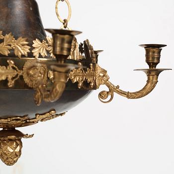 A Swedish Empire 19th century six-light hanging-lamp.