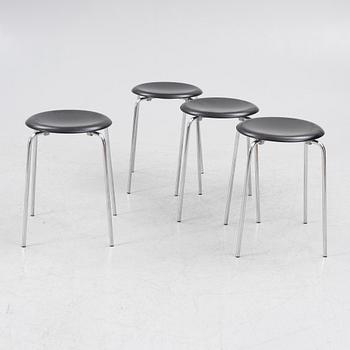 Arne Jacobsen, Four 'Dot' stools,  Fritz Hansen, Denmark, 1999.