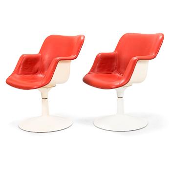 YRJÖ KUKKAPURO, a pair of late 1960's '417P' armchairs for Haimi.