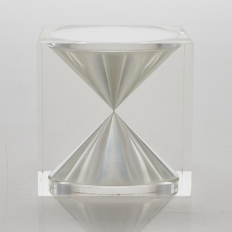 Tapio Wirkkala, An acrylic hourglass / sand timer with white sand for Vakumotuote oy.  Designed in 1980.