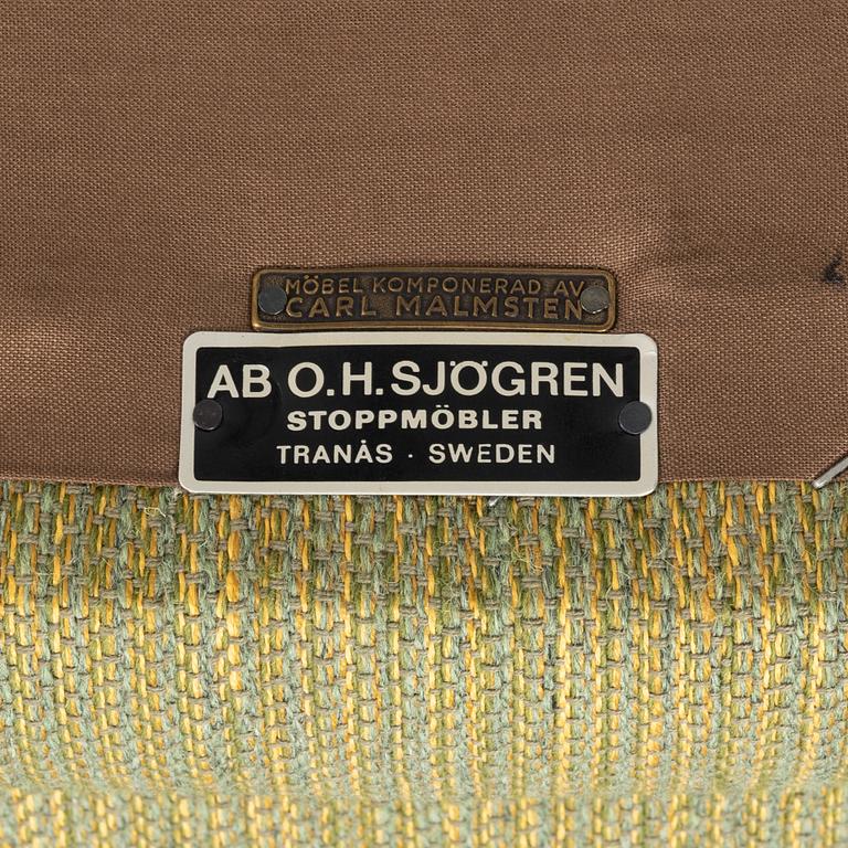 Carl Malmsten, a pair of 'Samsas' easy chairs from OH Sjögren. second part of the 20th Century.