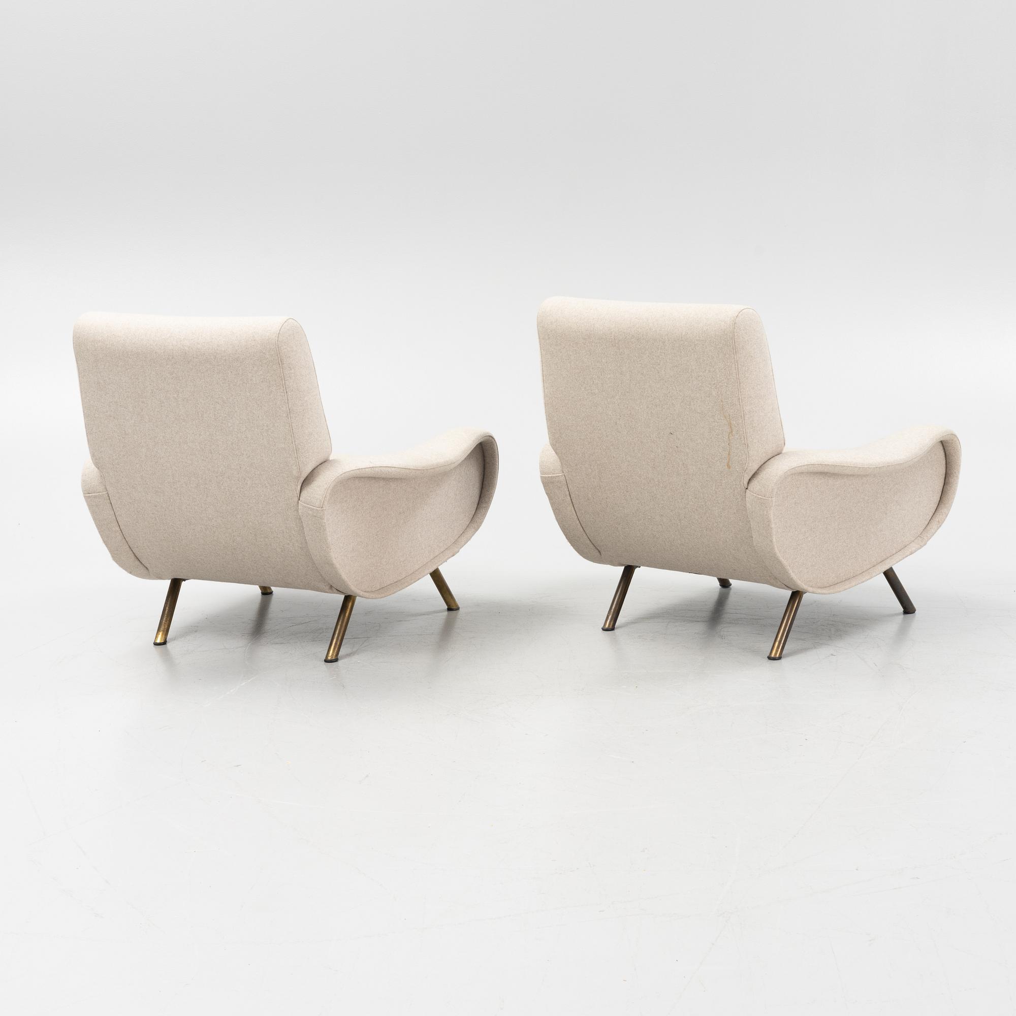 Marco Zanuso, a pair of 'Lady Chairs', Arflex, Italy, post 1951.