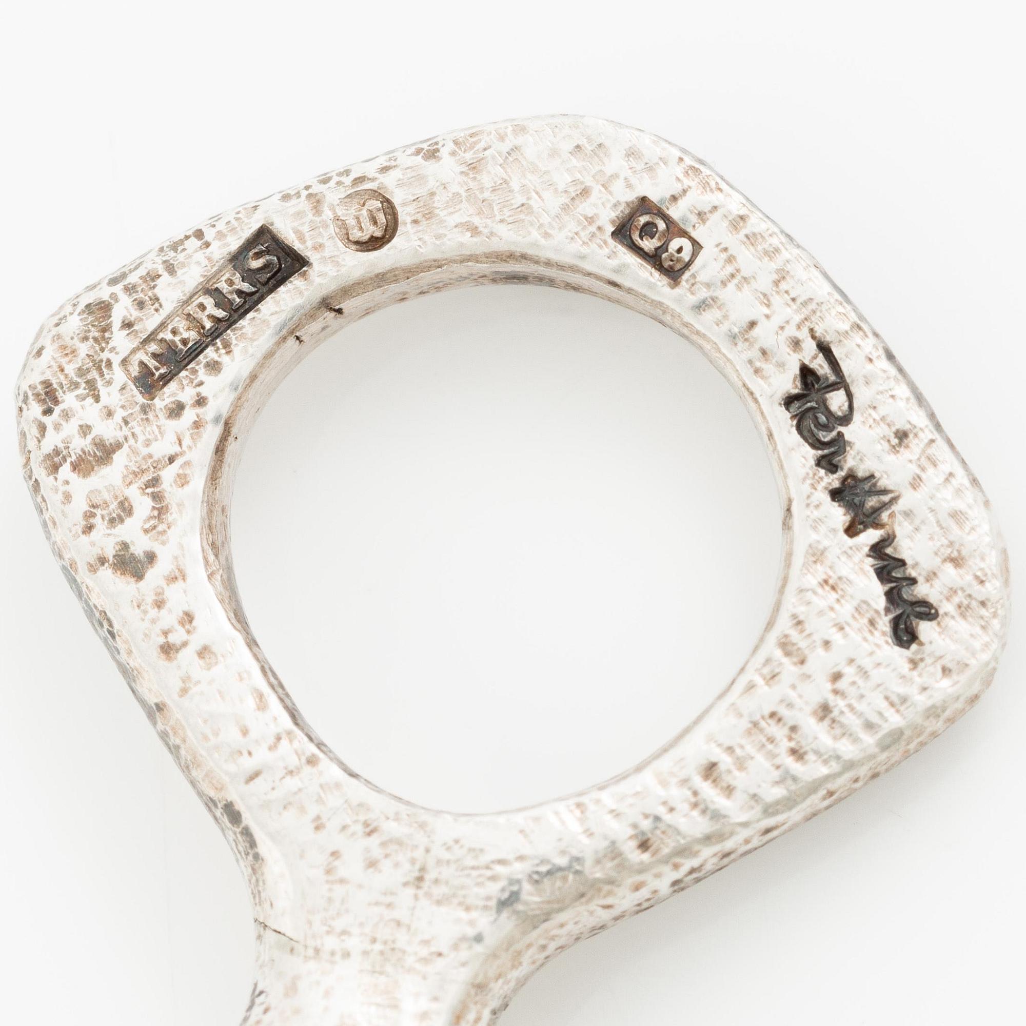 PA Lundahl-Terrs, a pendant in silver with rutilated quartz, Växjö 1966.