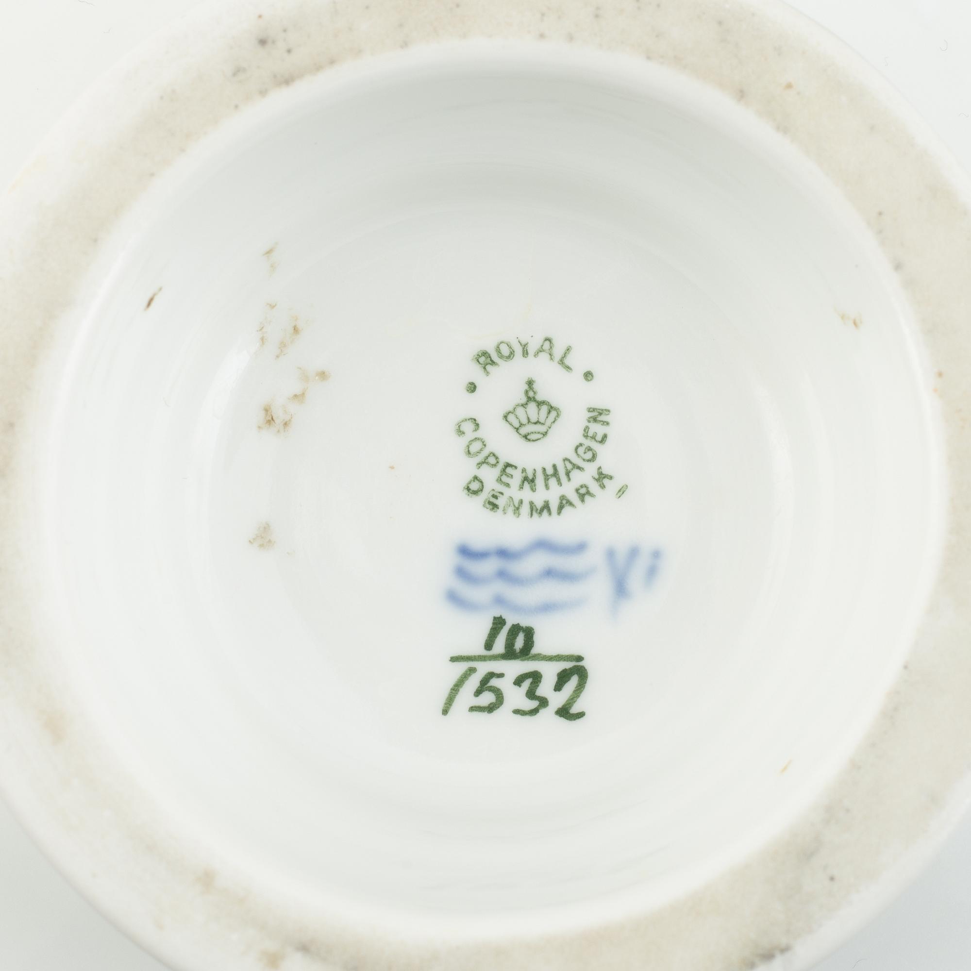 Royal Copenhagen, 53 pieces of a porcelain "Blue flower" coffee and mocha service, Denmark.