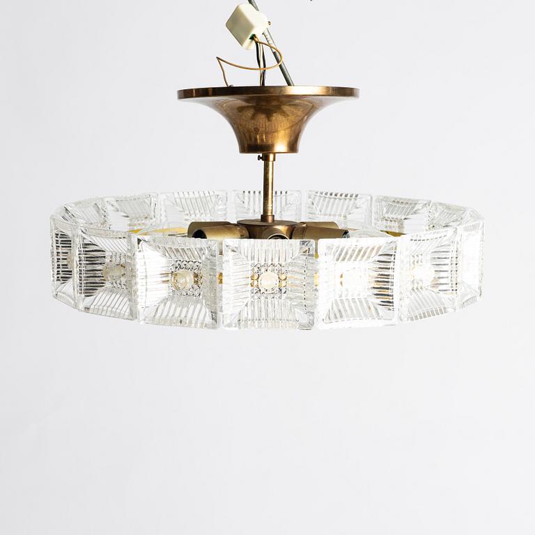 Carl Fagerlund, ceiling lamp, Orrefors, second half of the 20th century.