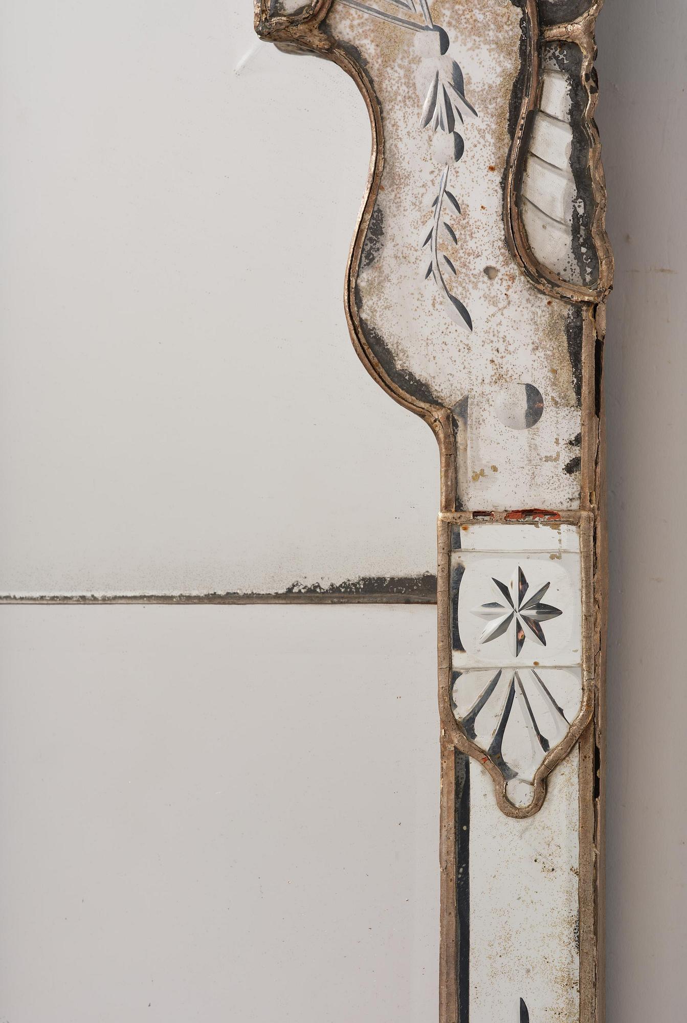 A Northern European late baroque mirror, mid 18th century.