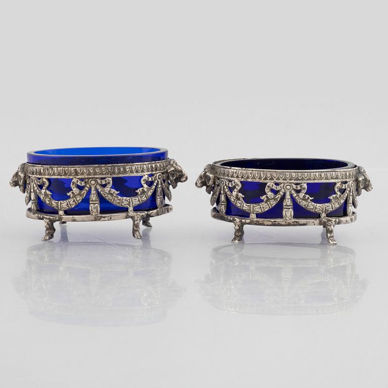 A pair of silver salt cellars, circa 1800, Swedish control mark, unidentified master IIW.