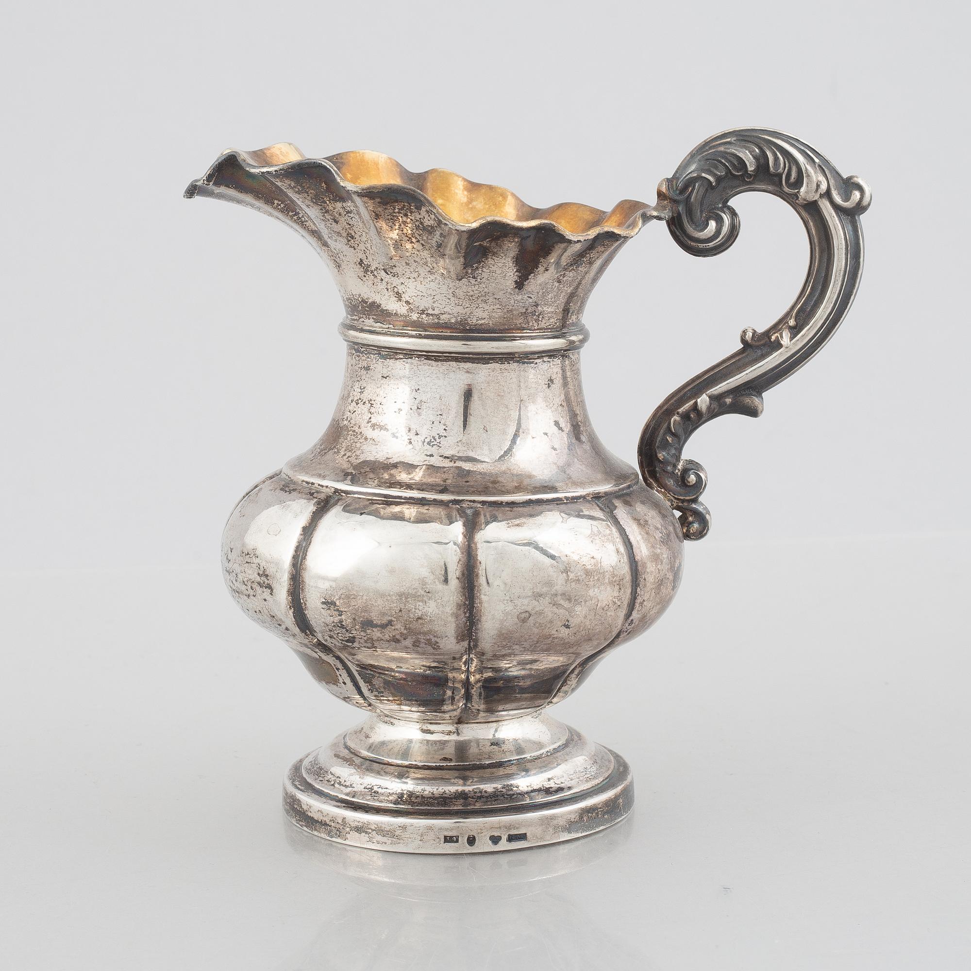 A Swedish Silver Creamer, mark of Gustaf Möllenborg, Stockholm 1841.