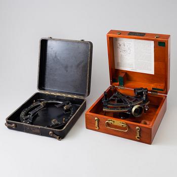 A 20th century Stadimeter and a bearing circle, both in cases. Marked U.S. Navy.