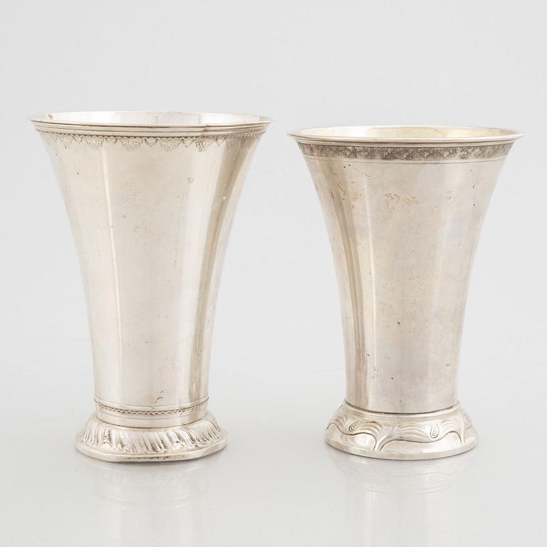 Two Swedish silver beakers, including GAB, Stockholm 1894.