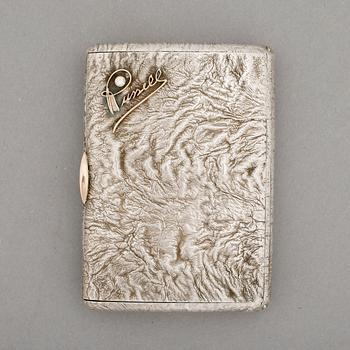CIGARETTETUI, silver, diamant, svenska importstämplar, 1900-tal. Vikt ca 96  gram.