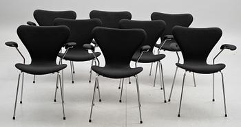 STOLAR, 8 st. "Sjuan" Arne Jacobsen för Fritz Hansen.