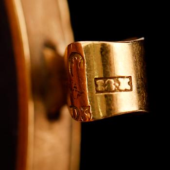 MINIATYR SAMT PETSCHAFT, 18 k guld, 1800-tal.